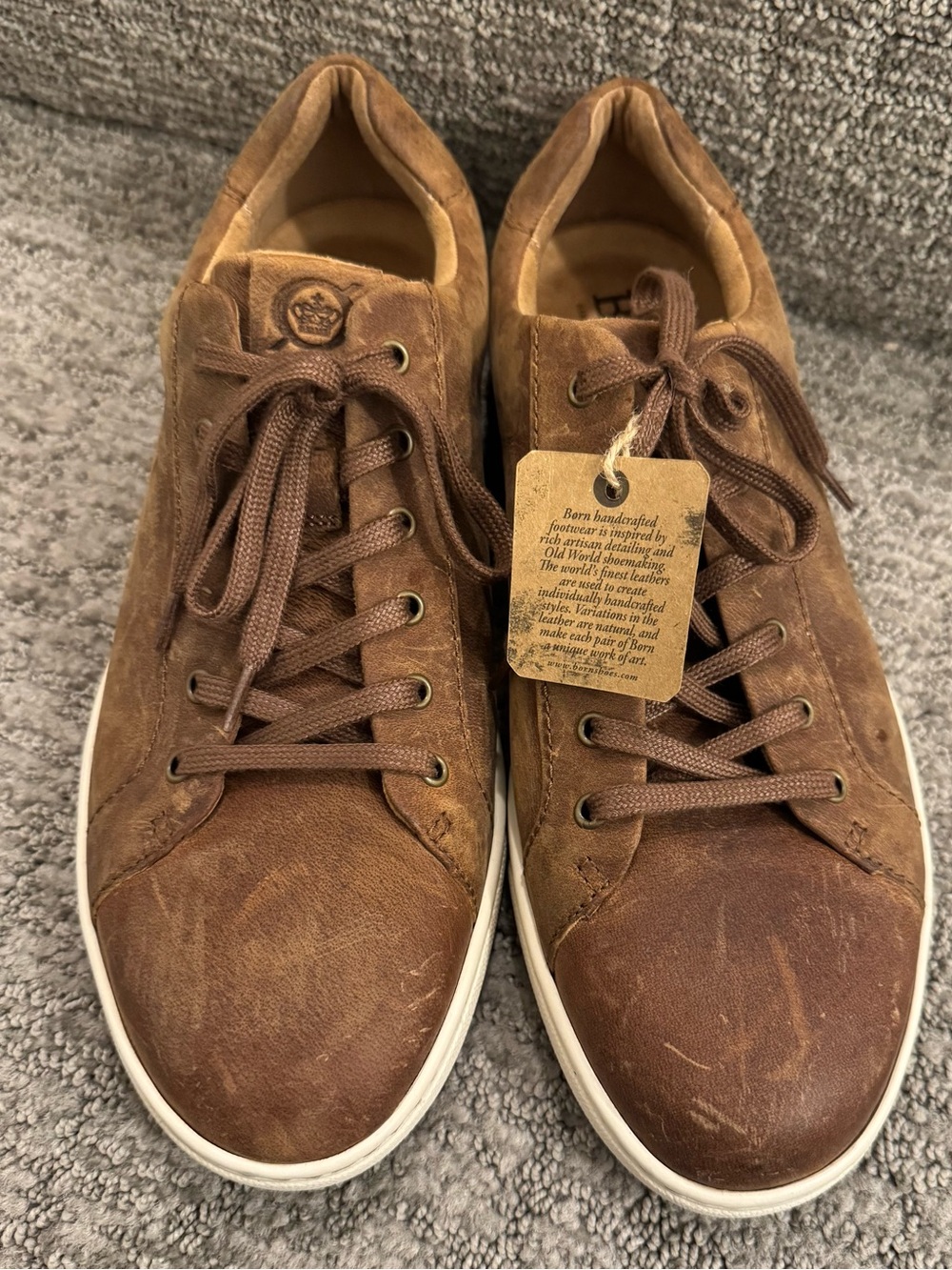 Born Men's Brown Suede Sneakers with White Sole